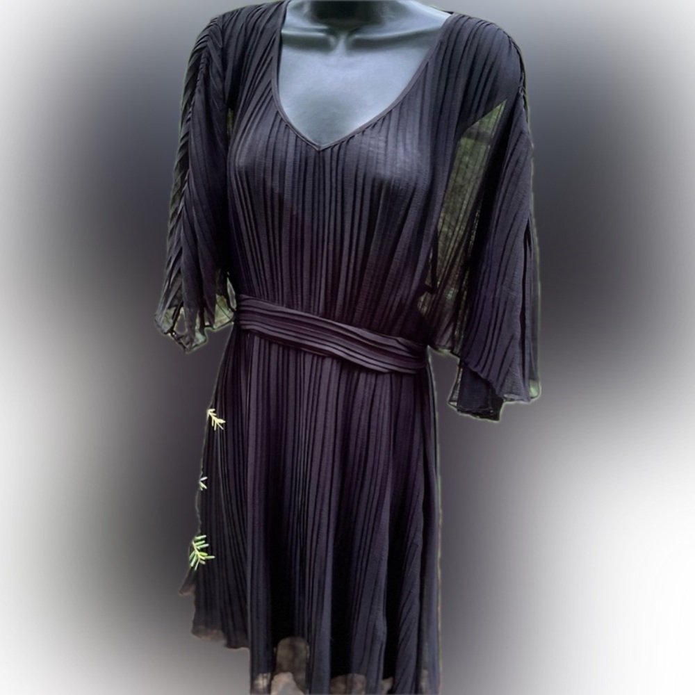 Anthropologie Pleated Dress w/ Flowy Sleeves